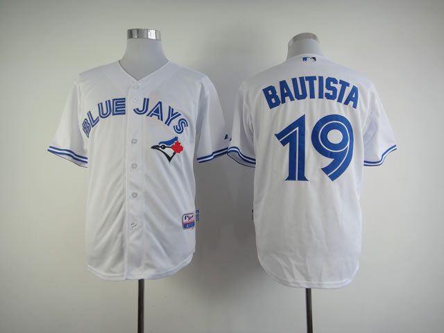 Men Toronto Blue Jays #19 Bautista White MLB Jerseys->toronto blue jays->MLB Jersey
